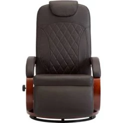 Topdeal Fauteuil Inclinable TV Marron Similicuir -Pas Cher Fauteuil Magasin 23526385 3