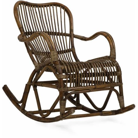 MADE IN MEUBLES Rocking Chair Vintage En Rotin - Marron 3 MADE IN MEUBLES Rocking Chair Vintage En Rotin - Marron