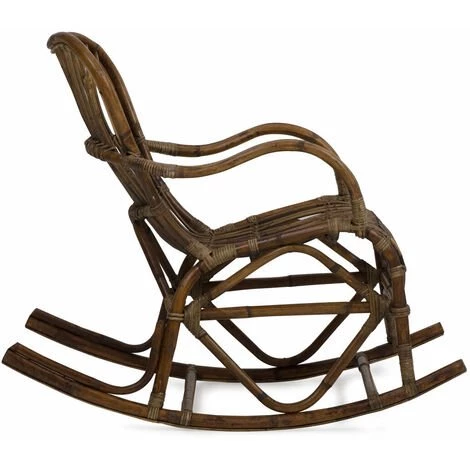 MADE IN MEUBLES Rocking Chair Vintage En Rotin - Marron 4 MADE IN MEUBLES Rocking Chair Vintage En Rotin - Marron – Image 2