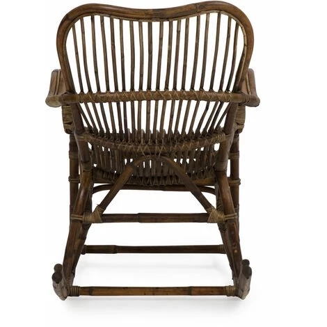 MADE IN MEUBLES Rocking Chair Vintage En Rotin - Marron 6 MADE IN MEUBLES Rocking Chair Vintage En Rotin - Marron – Image 4