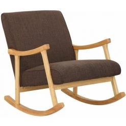 CLP Chaise A Bascule Morelia En Tissu Marron