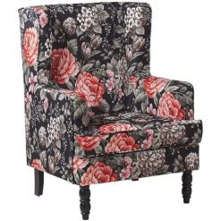 BELIANI Fauteuil En Tissu Noir - Noir -Pas Cher Fauteuil Magasin 23725462 4