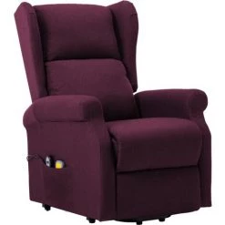 Fauteuil De Massage Inclinable Tissu Violet VidaXL 9 Fauteuil De Massage Inclinable Tissu Violet VidaXL -Pas Cher Fauteuil Magasin 23778990 3