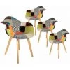 ALTOBUY PATCHWORK - Lot De 4 Fauteuils Scandinaves Multicolore - Multicolore