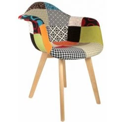ALTOBUY PATCHWORK - Lot De 4 Fauteuils Scandinaves Multicolore - Multicolore -Pas Cher Fauteuil Magasin 23983073 2