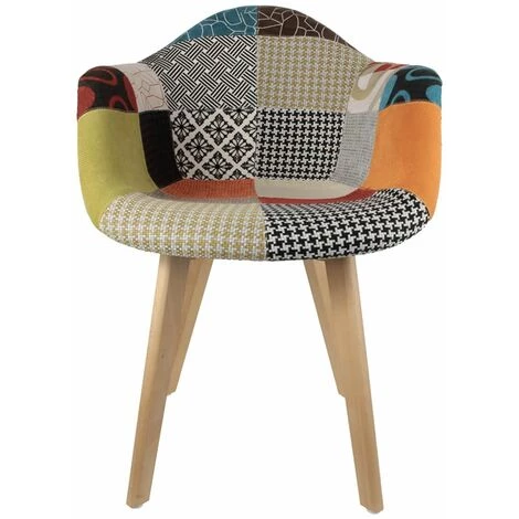 ALTOBUY PATCHWORK - Lot De 6 Fauteuils Scandinaves Multicolore - Multicolore 7 ALTOBUY PATCHWORK - Lot De 6 Fauteuils Scandinaves Multicolore - Multicolore – Image 5