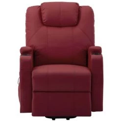 Fauteuil Inclinable Similicuir Rouge Bordeaux VidaXL -Pas Cher Fauteuil Magasin 24068772 3