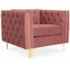 INTENSEDECO Fauteuil Edward Velours Vieux Rose Pieds Doré - Rose -Pas Cher Fauteuil Magasin 24094630 1