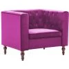 HELLOSHOP26 Fauteuil Chaise Siège Lounge Design Club Sofa Salon Revêtement En Velours Violet - Violet -Pas Cher Fauteuil Magasin 24110105 1