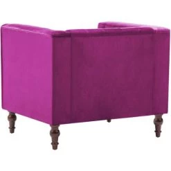 HELLOSHOP26 Fauteuil Chaise Siège Lounge Design Club Sofa Salon Revêtement En Velours Violet - Violet -Pas Cher Fauteuil Magasin 24110105 5