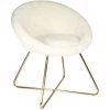 THE HOME DECO FACTORY Fauteuil Design Effet Fourrure Aurea - 58 X 65 X 74 - Blanc -Pas Cher Fauteuil Magasin 24239023 1