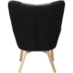 THE HOME DECO FACTORY Fauteuil Design Patchwork Milano - 72 X 80 X 99 - Gris -Pas Cher Fauteuil Magasin 24239613 3