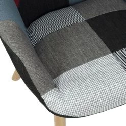 THE HOME DECO FACTORY Fauteuil Design Patchwork Milano - 72 X 80 X 99 - Gris -Pas Cher Fauteuil Magasin 24239613 4
