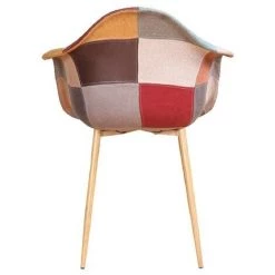 ZONS Fauteuil Oraz Patchwork Rouge - Terracotta - Brun Et Assorti -Pas Cher Fauteuil Magasin 24302888 3