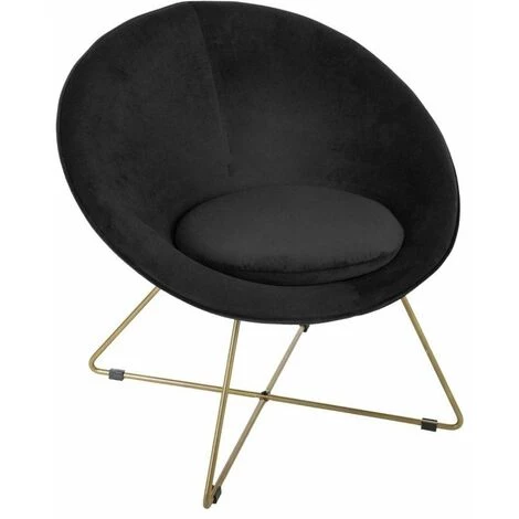 Fauteuil Evan Noir Piètement Doré Atmosphera - Noir - Noir Et Doré 3 Fauteuil Evan Noir Piètement Doré Atmosphera - Noir - Noir Et Doré