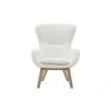 MILIBOO Fauteuil Scandinave Tissu Blanc Effet Peau De Mouton Et Bois ESKUA - Blanc Cassé -Pas Cher Fauteuil Magasin 24376131 1