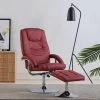 Topdeal Fauteuil Inclinable Avec Repose-pied Rouge Bordeaux Similicuir -Pas Cher Fauteuil Magasin 24457944 1