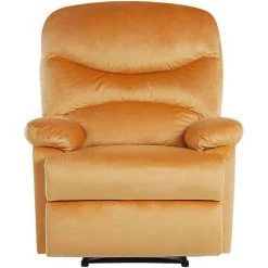 BELIANI Fauteuil De Relaxation En Velours Jaune - Jaune 9 BELIANI Fauteuil De Relaxation En Velours Jaune - Jaune -Pas Cher Fauteuil Magasin 24461352 4