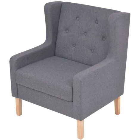 YOUTHUP Fauteuil Gris Tissu - Gris 4 YOUTHUP Fauteuil Gris Tissu - Gris – Image 2