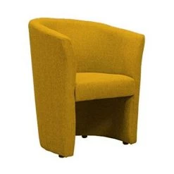 MEUBLETMOI Fauteuil Cabriolet Jaune Moutarde - CABRI - Jaune