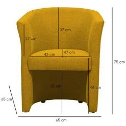 MEUBLETMOI Fauteuil Cabriolet Jaune Moutarde - CABRI - Jaune 9 MEUBLETMOI Fauteuil Cabriolet Jaune Moutarde - CABRI - Jaune -Pas Cher Fauteuil Magasin 24608452 4
