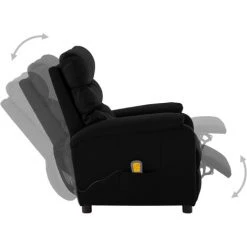 Fauteuil De Massage Inclinable Similicuir Noir VidaXL -Pas Cher Fauteuil Magasin 24694077 3