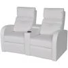 VidaXL Fauteuil Inclinable à 2 Places Cuir Synthétique Blanc Modèle 1 - Blanc -Pas Cher Fauteuil Magasin 2472347 1