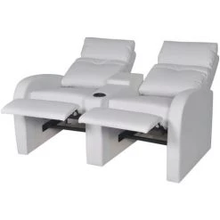 VidaXL Fauteuil Inclinable à 2 Places Cuir Synthétique Blanc Modèle 1 - Blanc 9 VidaXL Fauteuil Inclinable à 2 Places Cuir Synthétique Blanc Modèle 1 - Blanc -Pas Cher Fauteuil Magasin 2472347 3