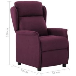 Fauteuil Inclinable Tissu Violet VidaXL -Pas Cher Fauteuil Magasin 24734916 3