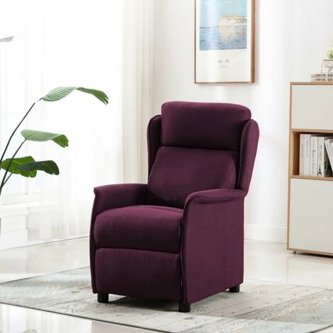 Fauteuil Inclinable De Massage Tissu Violet VidaXL 3 Fauteuil Inclinable De Massage Tissu Violet VidaXL