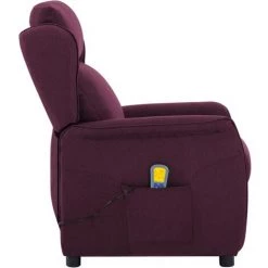 Fauteuil Inclinable De Massage Tissu Violet VidaXL 9 Fauteuil Inclinable De Massage Tissu Violet VidaXL -Pas Cher Fauteuil Magasin 24734947 3