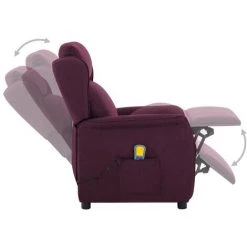 Fauteuil Inclinable De Massage Tissu Violet VidaXL 10 Fauteuil Inclinable De Massage Tissu Violet VidaXL -Pas Cher Fauteuil Magasin 24734947 4