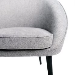 INTEMPORA Fauteuil Bureau, Chambre, Salon Confortable Tissus Gris Pied Bois 73x67x76cm - GRIS CHINE/NOIR -Pas Cher Fauteuil Magasin 24928755 2