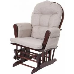 Fauteuil à Bascule HHG-721, Avec Repose-pied, Tissu ~ Crème-gris -Pas Cher Fauteuil Magasin 24932289 3