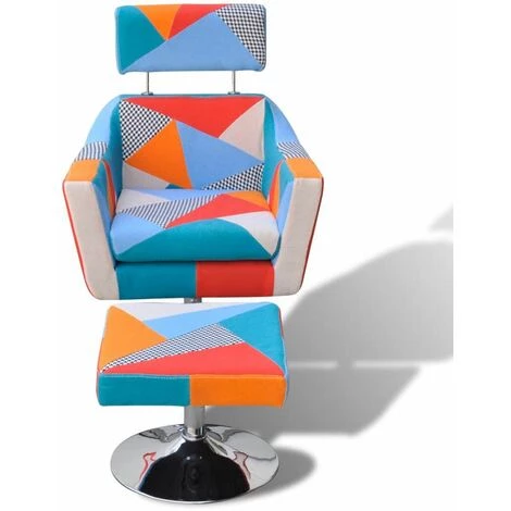 Hommoo Fauteuil TV Avec Design De Patchwork Tissu HDV08496 4 Hommoo Fauteuil TV Avec Design De Patchwork Tissu HDV08496 – Image 2