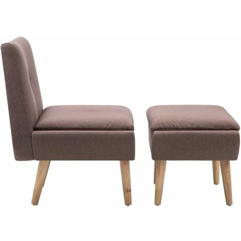 Hommoo Fauteuil Sans Accoudoirs Avec Repose-pied Marron Tissu HDV12896 6 Hommoo Fauteuil Sans Accoudoirs Avec Repose-pied Marron Tissu HDV12896 – Image 4