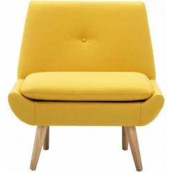 Hommoo Fauteuil Sans Accoudoirs Jaune Tissu HDV12902 -Pas Cher Fauteuil Magasin 25070160 4