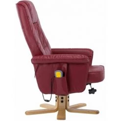 Hommoo Fauteuil De Massage Avec Repose-pieds Rouge Bordeaux Similicuir HDV14164 11 Hommoo Fauteuil De Massage Avec Repose-pieds Rouge Bordeaux Similicuir HDV14164 -Pas Cher Fauteuil Magasin 25074668 5
