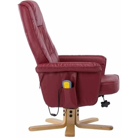 Hommoo Fauteuil De Massage Avec Repose-pieds Rouge Bordeaux Similicuir HDV14164 7 Hommoo Fauteuil De Massage Avec Repose-pieds Rouge Bordeaux Similicuir HDV14164 – Image 5
