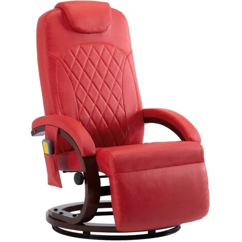 Hommoo Fauteuil De Massage TV Rouge Similicuir HDV14259 4 Hommoo Fauteuil De Massage TV Rouge Similicuir HDV14259 – Image 2
