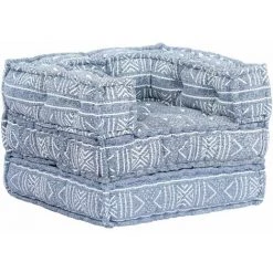 Hommoo Fauteuil-canape Modulaire Indigo Tissu Patchwork HDV14455