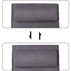 HELLOSHOP26 Fauteuil à Bascule Fauteuil Berçant En Bois Avec Repose-pied Réglable 5 Niveaux Housse Amovible Lavable Charge Max 150 Kg Dimensions 67 X 125 X 91 Cm Gris Foncé - Bois -Pas Cher Fauteuil Magasin 25144097 4