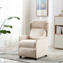 YOUTHUP Fauteuil Inclinable Crème Tissu - Crème
