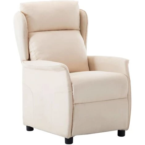 YOUTHUP Fauteuil Inclinable Crème Tissu - Crème 4 YOUTHUP Fauteuil Inclinable Crème Tissu - Crème – Image 2