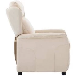 YOUTHUP Fauteuil Inclinable Crème Tissu - Crème 9 YOUTHUP Fauteuil Inclinable Crème Tissu - Crème -Pas Cher Fauteuil Magasin 25354834 3