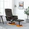 Hommoo Fauteuil De Massage Avec Repose-pied Marron Similicuir HDV14069 -Pas Cher Fauteuil Magasin 25376156 1