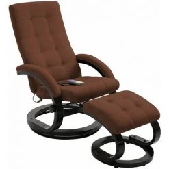 Hommoo Fauteuil De Massage Avec Repose-pieds Marron Tissu En Daim HDV14095