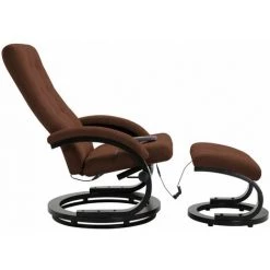 Hommoo Fauteuil De Massage Avec Repose-pieds Marron Tissu En Daim HDV14095 -Pas Cher Fauteuil Magasin 25376169 4