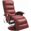 Hommoo Fauteuil De Massage TV Rouge Bordeaux Similicuir HDV14108 2 Hommoo Fauteuil De Massage TV Rouge Bordeaux Similicuir HDV14108 -Pas Cher Fauteuil Magasin 25376193 1