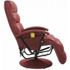 Hommoo Fauteuil De Massage TV Rouge Bordeaux Similicuir HDV14108 -Pas Cher Fauteuil Magasin 25376193 4